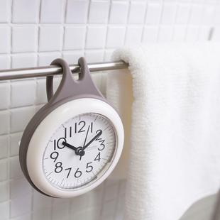北欧简约浴室钟厨房防水静音家用吸盘钟表冰箱创意个性 迷你小挂钟