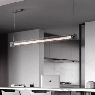 意式极简一字餐吊灯创意艺术玻璃长条餐桌灯时空隧道样板间客厅灯