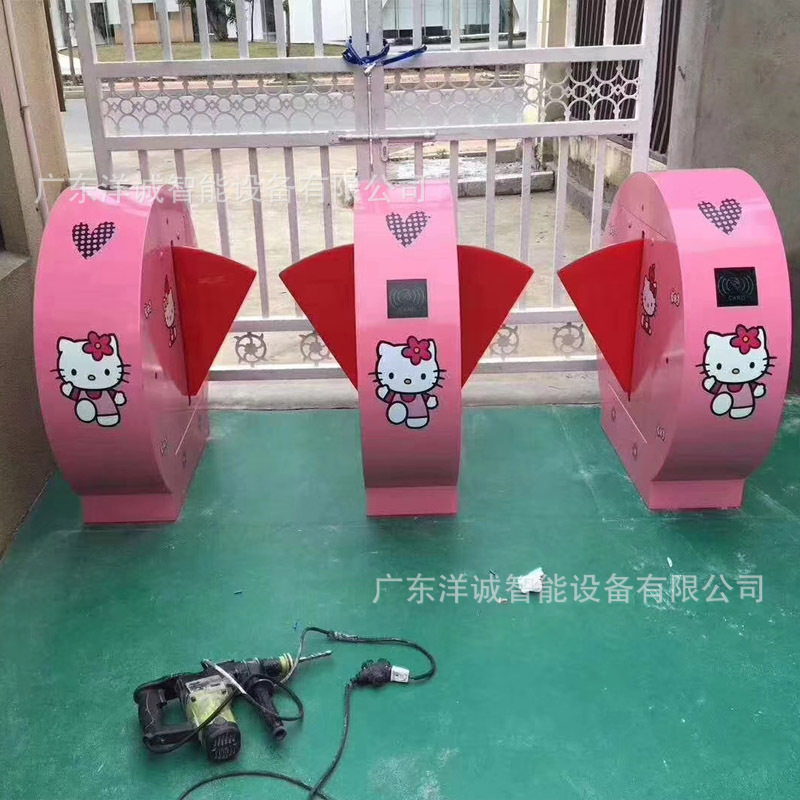 幼儿园翼闸洋诚智能通道闸厂学校刷卡拍照录像考勤系统门禁机厂