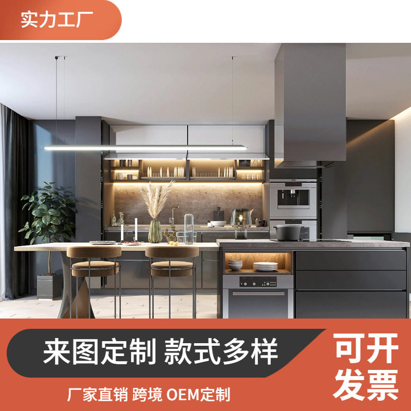 Contract furniture supplier定制防潮公寓全屋橱柜时尚厨房外贸