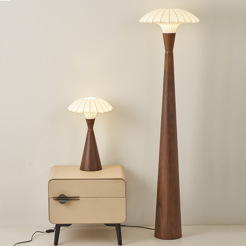 黑胡桃木仿吞丝吸顶灯中古诧寂风奶油民宿卧室落地灯复古禅吊灯