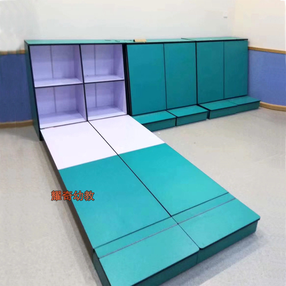 幼儿园隐藏式收纳床.墙壁双节床.墙壁柜床儿童床午休床.节省空间
