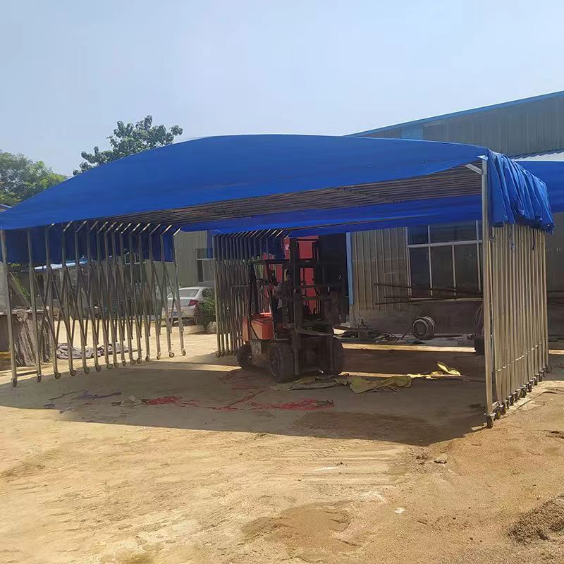 桥梁养护保温伸缩棚 户外遮阳防雨大型推拉篷 工厂仓库阻燃大蓬