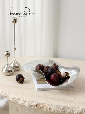 坐客家居北欧不锈钢果盘高档轻奢水果盘家用客厅茶几家居装饰品