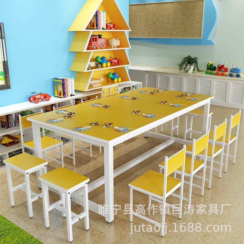 小学生幼儿园学生课桌椅培训桌辅导班手工美术绘画画桌画室学习桌