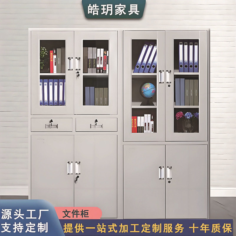 文件柜二门铁皮办公柜 档案柜财务凭证资料柜钢制员工储物更衣柜