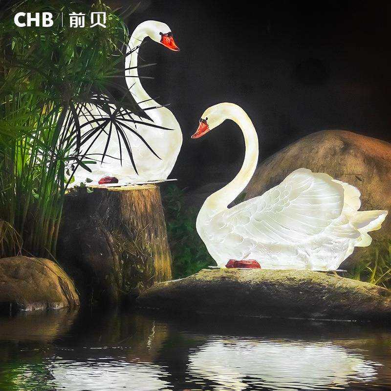 发光天鹅动物灯造型树脂小品雕塑景区公园园林庭院户外景观草坪灯