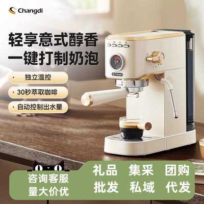 长帝银河意式半自动咖啡机浓缩复古蒸汽奶泡家用小型浓缩咖啡机