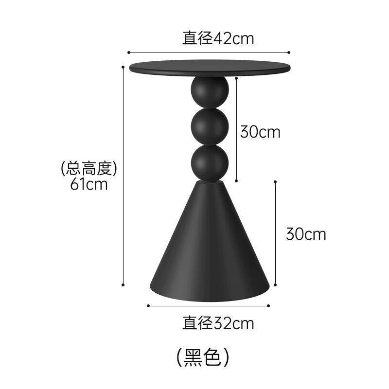 现代简约轻奢角几家用铁艺沙发边几床头小桌阳台创意圆形黑色茶几
