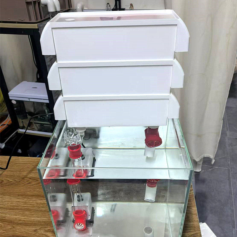 新型下沉式自制上滤盒鱼缸上面长条顶滤上部过滤器盒子滴流盒