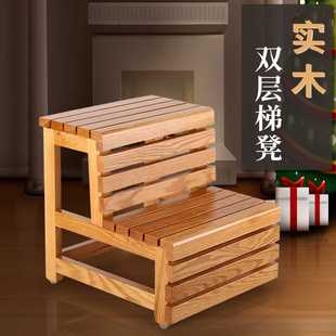 发货66 N5楼梯凳子二步三步台阶凳阶梯凳实木家用成人儿童加厚整装
