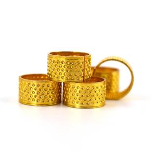 缝纫配套工具金色顶针家庭缝补用压针器顶针箍大号.