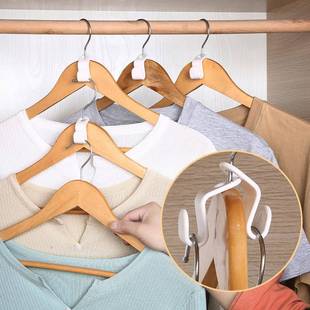 衣可叠加衣架接挂钩多能可叠加服连钩子家用衣柜功收纳空间挂衣钩