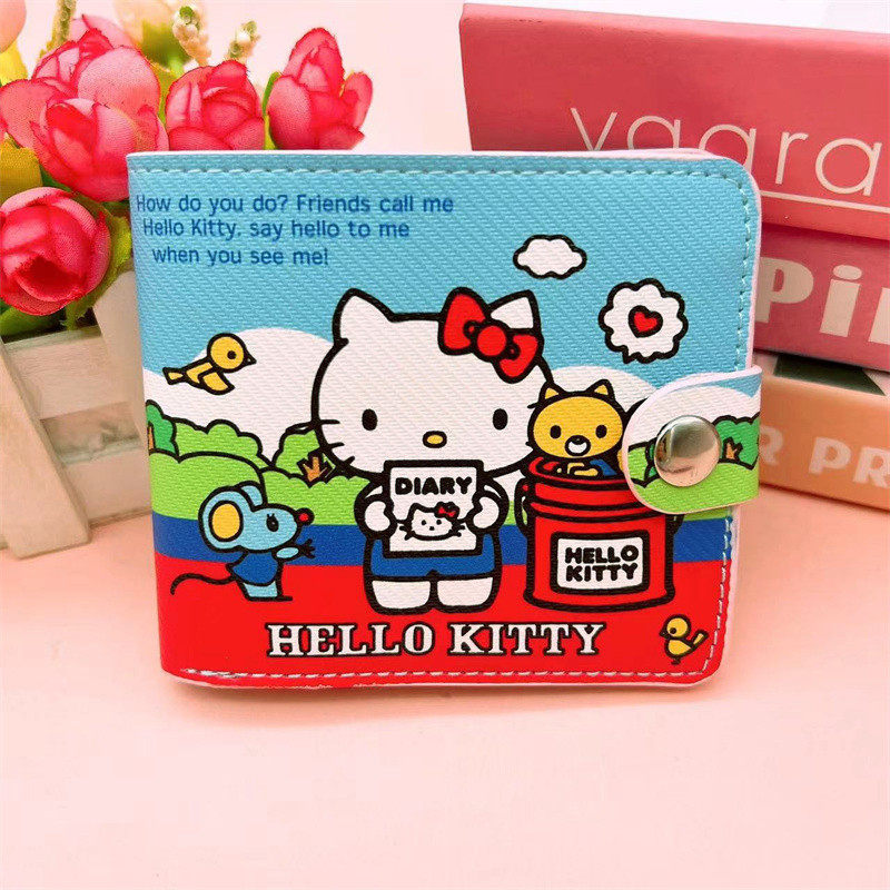 HELLOKITTY 여성용 소형 카드 가방 2024 신형 대용량 헬로 키티 식사 카드 ID 카드 변경 보관 가방