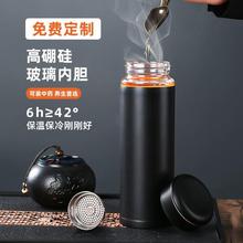 玻璃内胆保温杯男款女士真空耐热玻璃水杯2023新款泡茶杯中药杯子