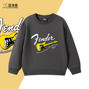 芬达吉他贝斯乐器芬德Fender爵士摇滚音乐中大童男孩上衣童装卫衣