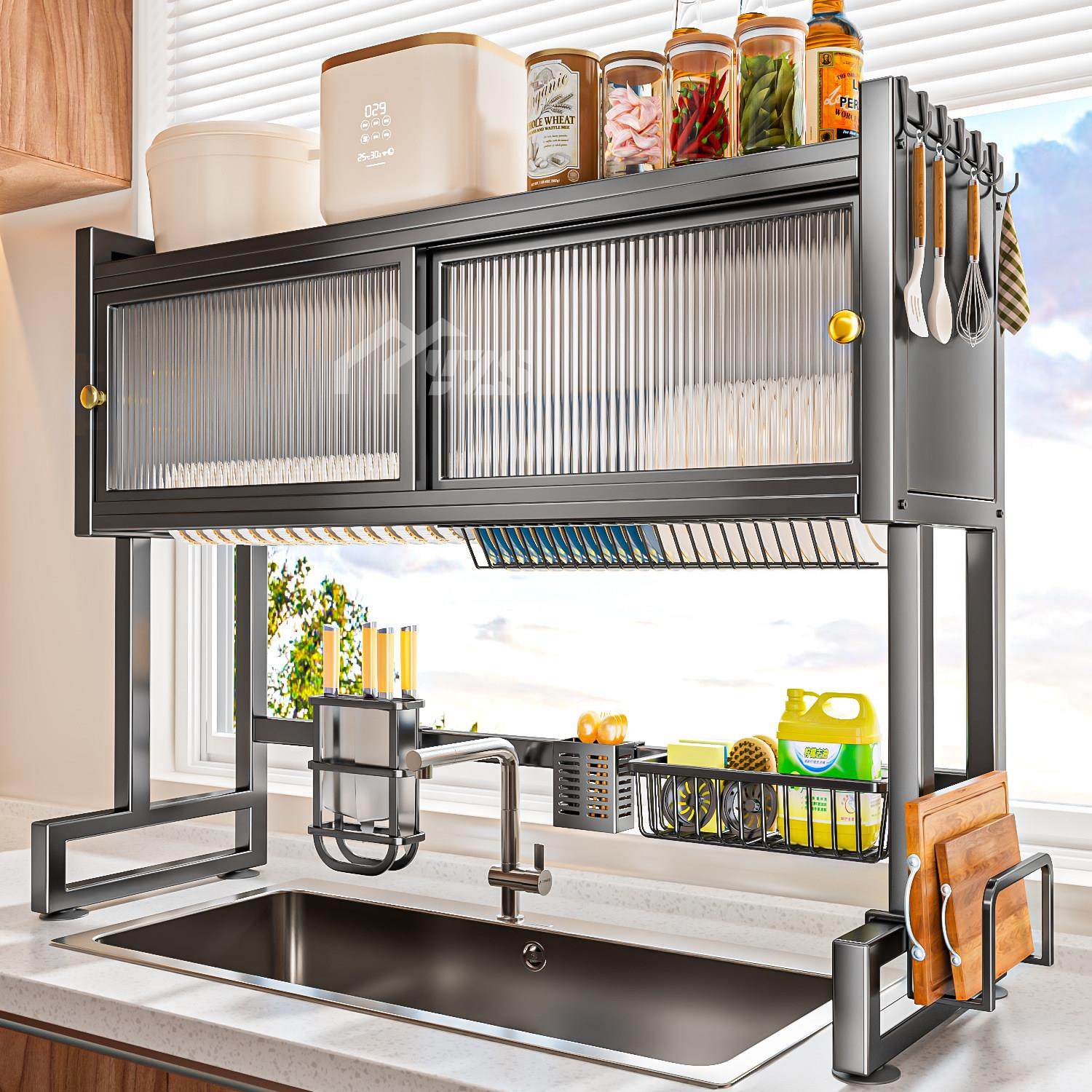 钢制厨房水槽置物架碗碟收纳水池大容量多功能放碗盘沥水碗碟架子,厨房/烹饪用具,水槽置物架,淘宝优惠券,粉丝福利购,淘宝优惠卷