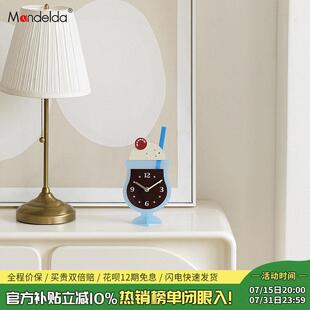 Mandelda轻奢办公室客厅装饰品酒柜创意桌面时钟表摆件高级感小众
