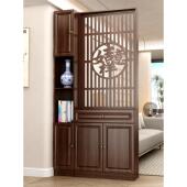 吉祥如意屏风隔断柜双面实木新中国风入口入口大厅门厅正门储物架