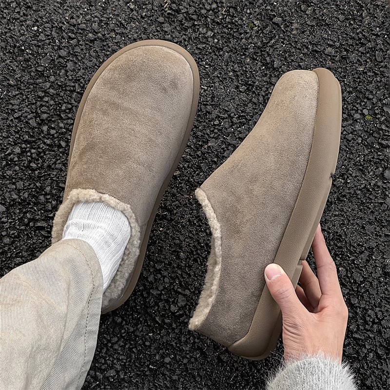 小土豆厚底加绒加厚包头勃肯鞋男