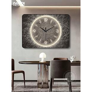 现代抽象餐厅装 饰画钟表挂钟客厅2024新款 静音创意艺术时钟免打孔