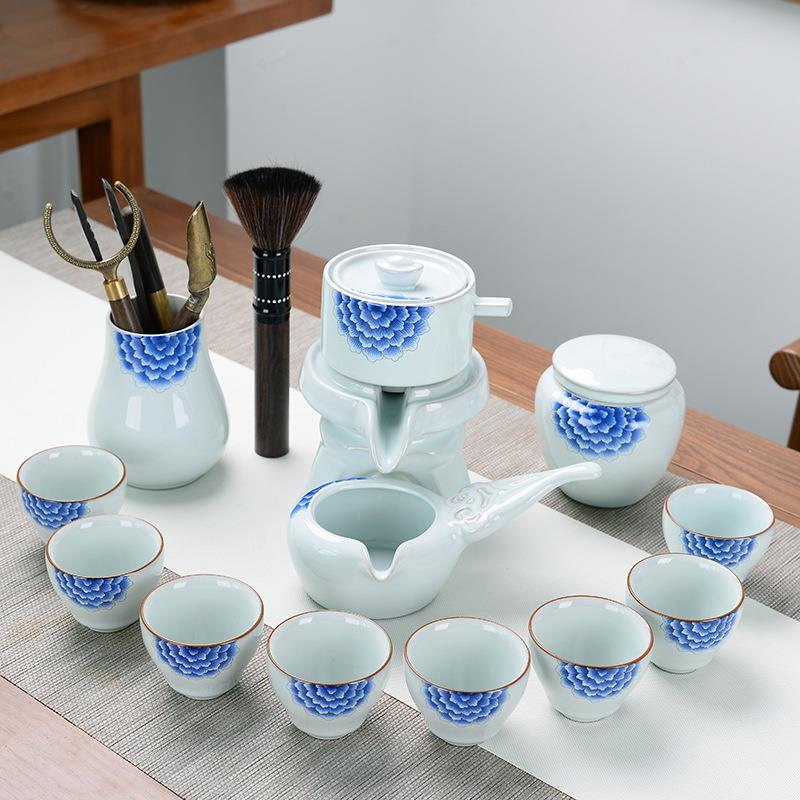 懒人自动时来运转石磨茶具套装家用全自动泡茶器高端泡茶神器