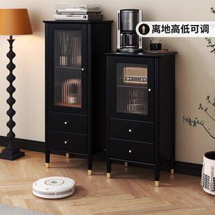 实木餐边柜简约现代客厅靠墙收纳储物茶水柜厨房落地置物柜高低柜