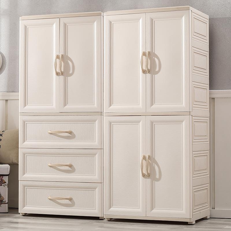 婴儿童塑料衣柜欧式加厚简易大人卧室家用小型挂衣收纳柜子组装矮