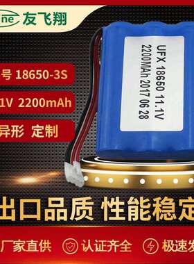 18650-3S11.1V2200mAh电池组DC插头音箱手电筒应急灯自行车灯