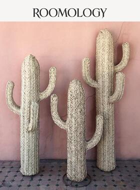 Roomology摩洛哥进口手工天然草编仙人掌植物落地摆设家居装饰