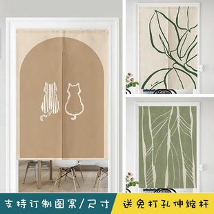 北欧门帘小清新绿植布帘ins风网红隔断帘遮丑家用卫生间卧室厨房