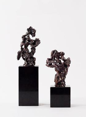 新中式太湖石陶瓷摆禅意摆设样板房办公室售楼处客厅玄关软装饰品