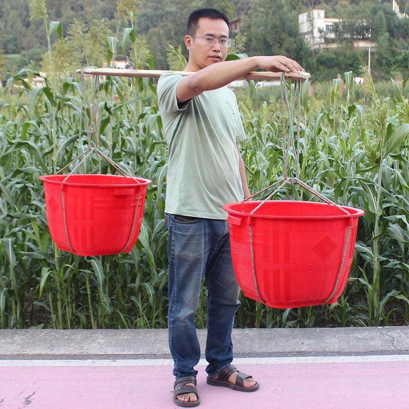 塑料箩筐圆形加厚特大号仿竹编西瓜收纳箩篼农用结婚喜庆事胶箩筐,特色手工艺,竹编/竹雕,淘宝优惠券,粉丝福利购,淘宝优惠卷