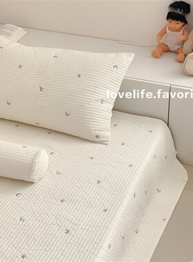 极速Favoria韩系ins纯棉宝宝绗缝床单新生婴儿AU类儿童床垫褥子幼