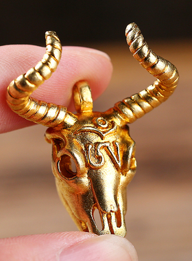 极速惠尔美尼泊尔黄铜六字真言牛头吊坠十二生肖R本命年男女士个