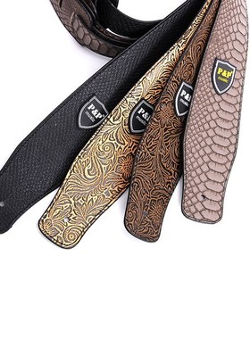 极速2021 NeEW P&P Leather Genuine Guitar Strap 2.5 Inch Adju