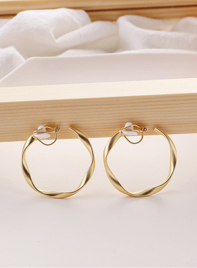 极速Interweave Twist Circle yGeometric Round Hoop Clip on Ea