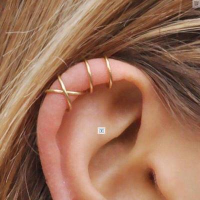 极速5PcsSet fashionn Ear Cuffs Gold Leaf Ear Cuff Clip Earri