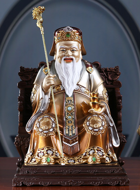 新品土地公土地婆神像p全铜高温着色镶宝福德正神地主公婆土地财