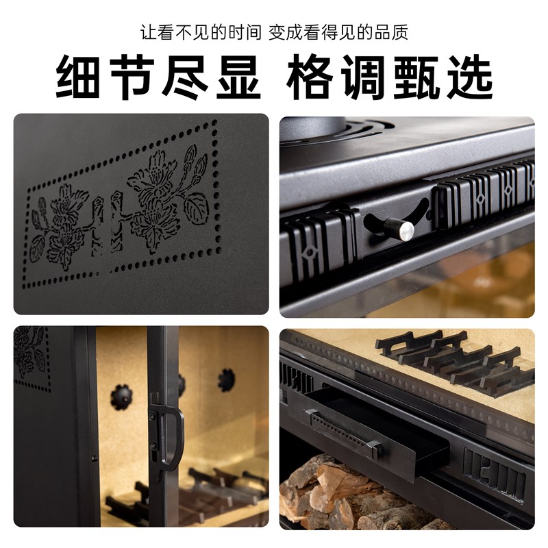 极速豪华欧式真火壁炉燃木柴家用室内F柴火别墅民宿客厅装饰钢板