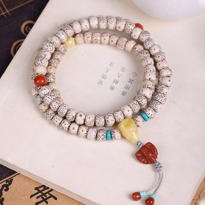 极速南红蜜蜡顶腰珠三通佛头金刚星月椰蒂菩提N108颗文玩手串配饰