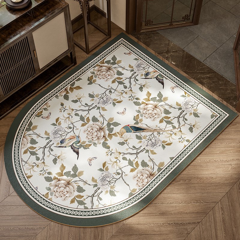 极速中式入户门地垫防p滑易打理门口进门皮革脚垫家用可擦免洗锦