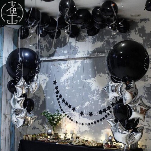 极速36incch Gaint Black White latex Helium Balloons Baby Sho