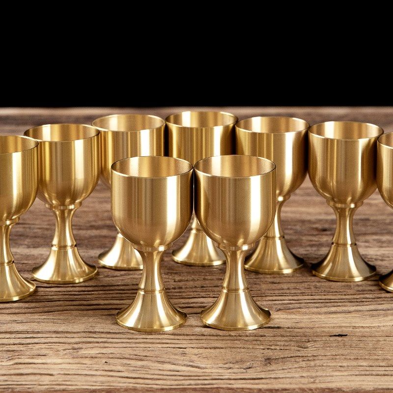 极速铜酒杯黄铜供水杯q拜神供奉上贡酒杯圣水杯财神关公供水杯高