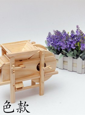 极速怀旧竹木制品风车模型家具装饰品摆件工艺品茶几Y卧室摆设创