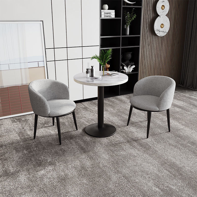 极速北欧仿实木洽谈m餐桌椅组合现代简约小户型创意休闲圆桌奶茶