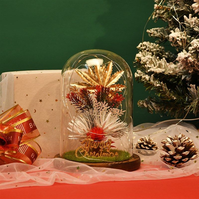 极速跨境圣诞礼品摆件松木碳化底座植草皮微景观S发光小夜灯USB,节庆用品/礼品,圣诞装饰品,淘宝优惠券,粉丝福利购,淘宝优惠卷