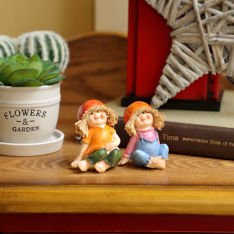 极速美式乡村风格可爱卡r通盘坐橘子娃娃玄关书房电视柜盆景装饰