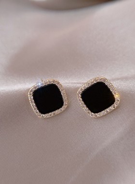 极速Highsenseh Korean nd Elegant Pave Zircon Geometric Squar