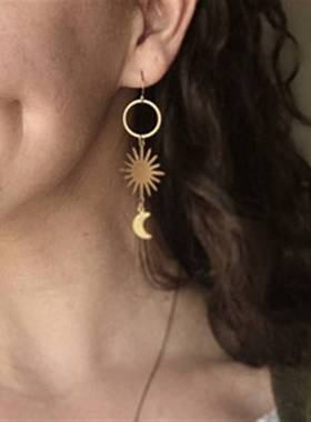 极速cacy Gold Daisy Sunflower zHoop Earring Endless Hoops Da